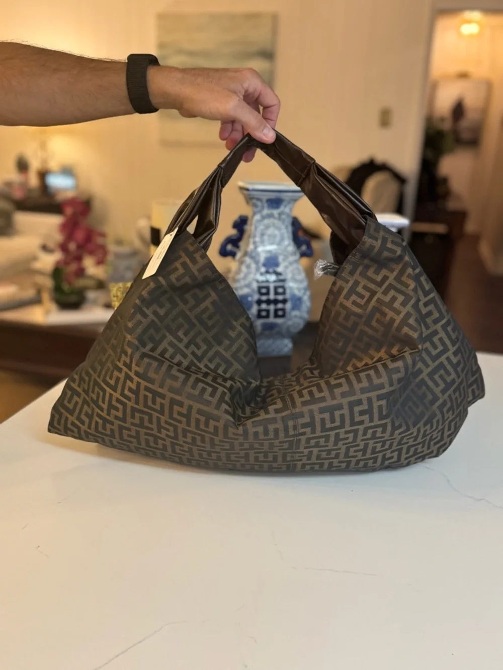 🤎 DESIGNER INSPIRED CANVAS LARGE HOBO SHOULDER BAG!